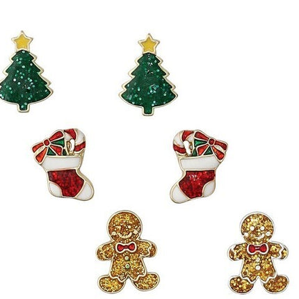 Periwinkle Earrings Gingerbread Tree Stocking