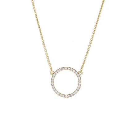 Maya J Medium Cutout Circle Gold Necklace