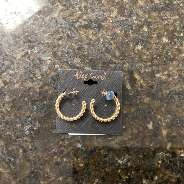 Rope Twist Gold Hoop Earrings