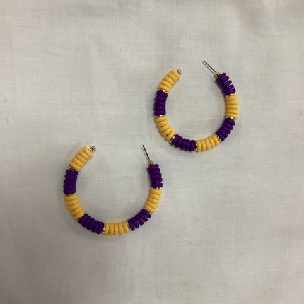Purple and Gold Olivia Earrings