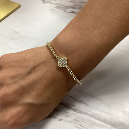 Gold Beaded Cross Bracelets