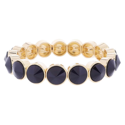 Jane Marie Crystal Bezel Stretch Bracelet