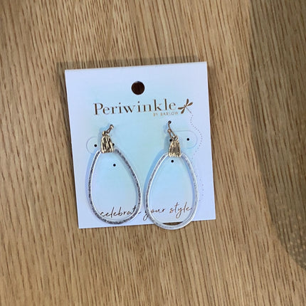 Periwinkle Two Tone Teardrops Earrings