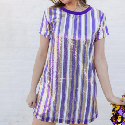 Julia Purple & Gold Dress