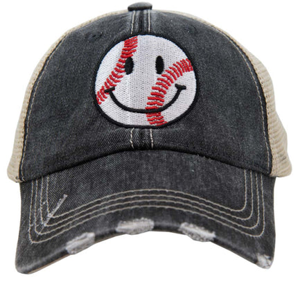 Baseball Happy Face Trucker Hat