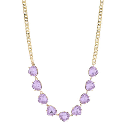 Jane Marie Crystal Portion on Gold Curb Chain Necklace