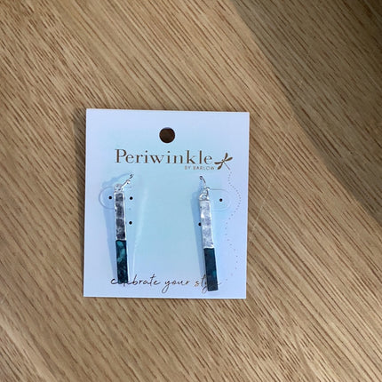 Periwinkle Silver And Patina Drops Earrings