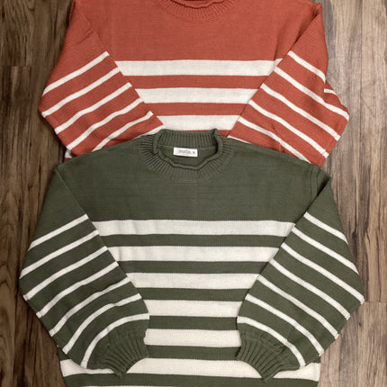 Mello - Stripe Loose Fit Sweater