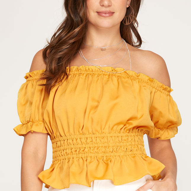 Off Shoulder Satin Top