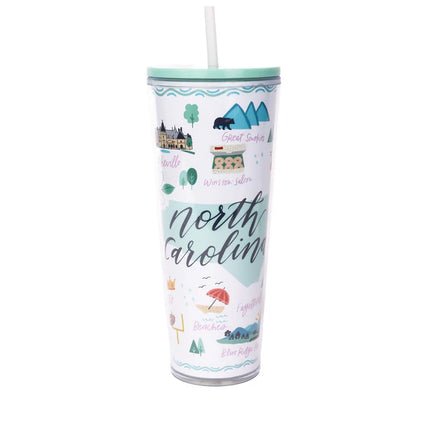 North Carolina Straw Tumbler
