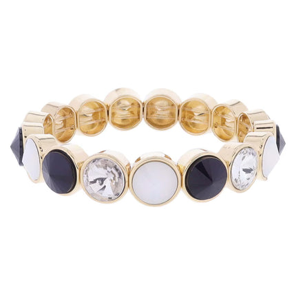 Jane Marie Crystal Bezel Stretch Bracelet