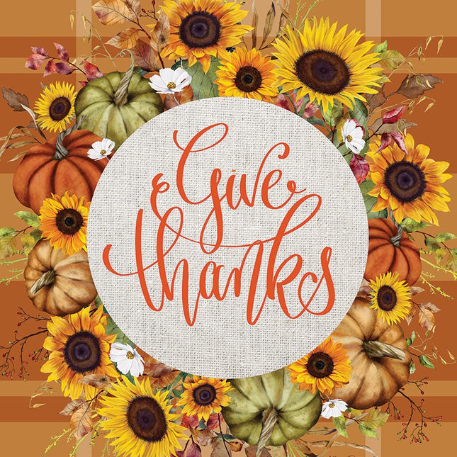 Give Thanks Wreath Flag