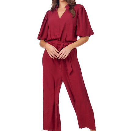 Mudpie Annalise Jumpsuit Berry