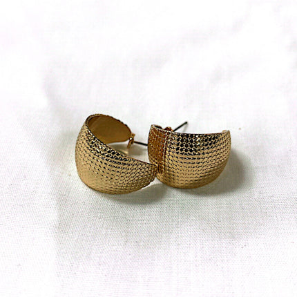 Periwinkle Earrings Gold Textured