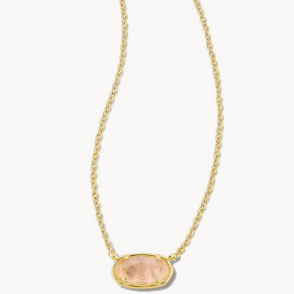 Grayson Gold Pendant Necklace in Rose Quartz