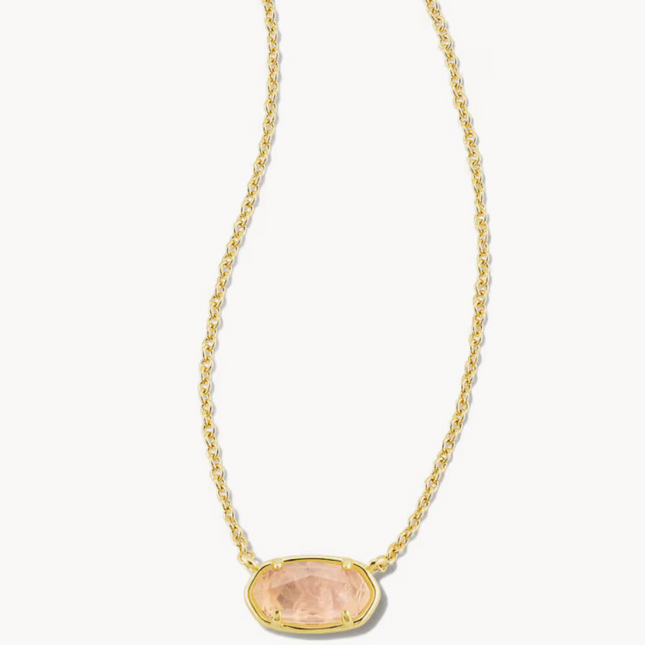 Grayson Gold Pendant Necklace in Rose Quartz