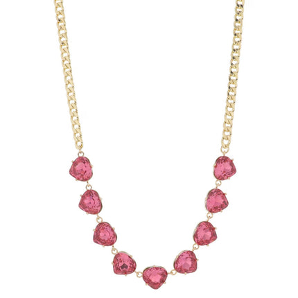 Jane Marie Crystal Portion on Gold Curb Chain Necklace