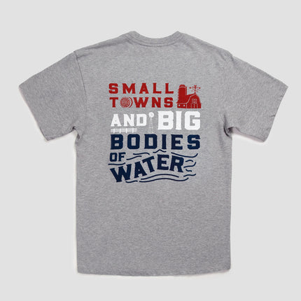 Beach and Barn Small Towns & Big Bodies of Water Tee Shirt