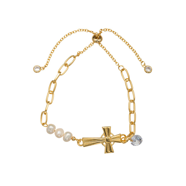 Gold Cross Bracelet