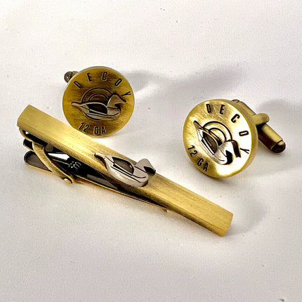 Shotgun Shell Cufflinks and Tie Clasp Set