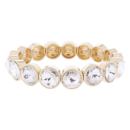 Jane Marie Crystal Bezel Stretch Bracelet