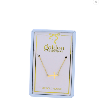 Gold Sideways Cross Necklace