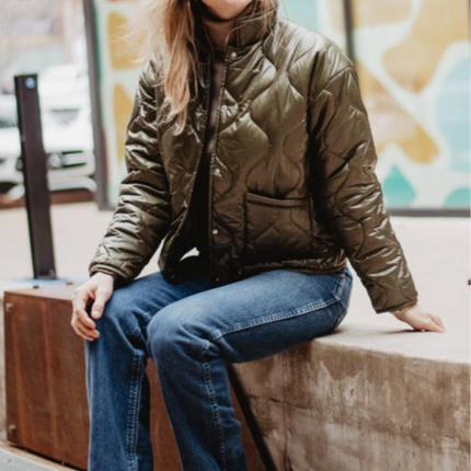 Button Up Quilted Puffer Jacket