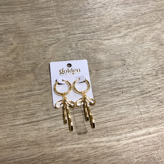 18K Gold Plated Huggie with Bow Earring