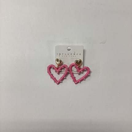 Golden Stella Pearl and Color Coated Heart 2 Drop Earrings