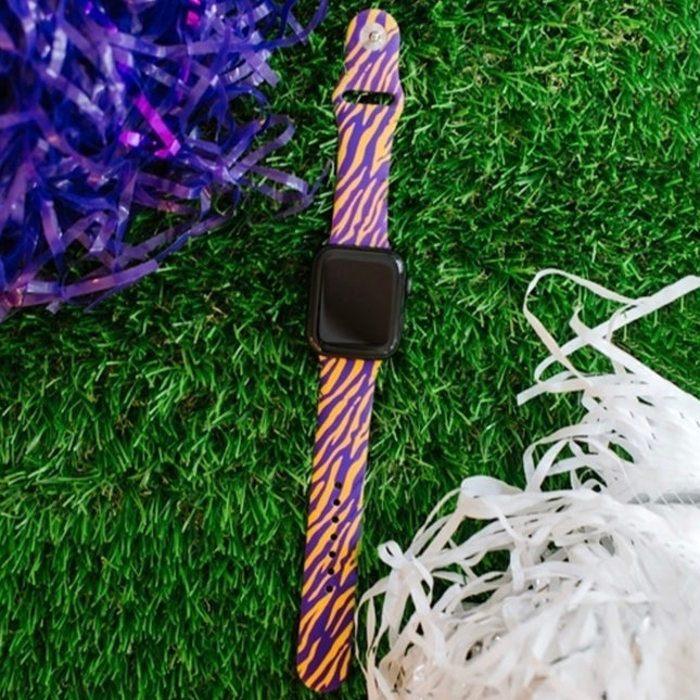 Tiger watchband purple/gold