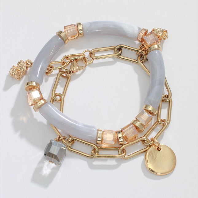 Two Grey Chain Link Bracelet