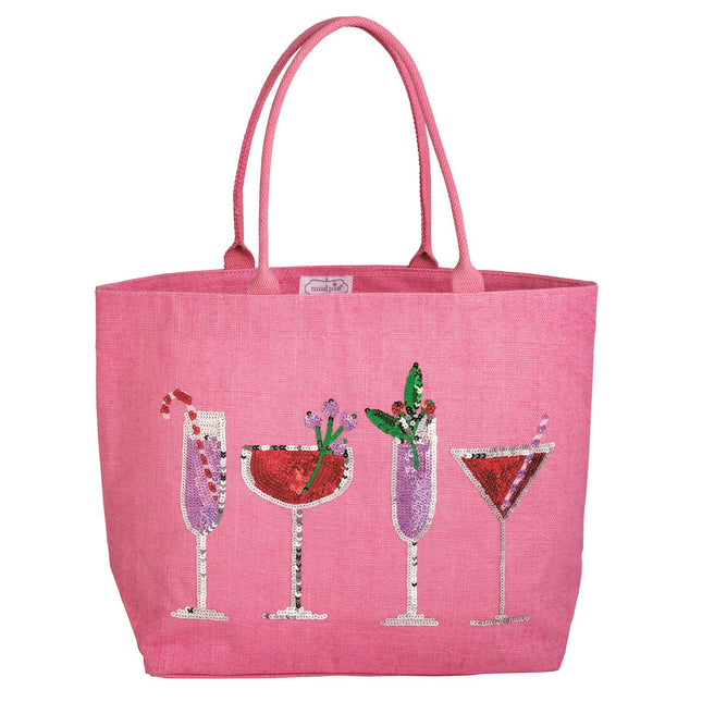 Drinks Holiday Sparkle Pink Tote