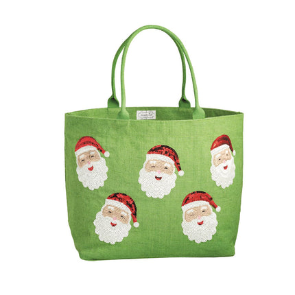 Holiday Classic Sparkle Green Tote