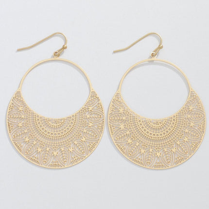 Periwinkle - Gold design hoops