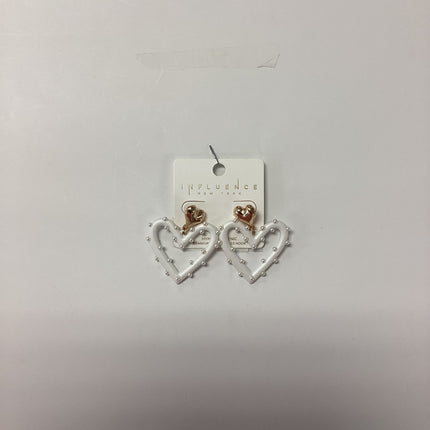 Golden Stella Pearl and Color Coated Heart 2 Drop Earrings