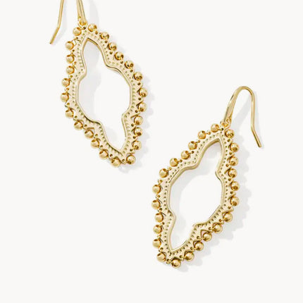 Kendra Scott Abbie Beaded Open Frame Earrings Gold