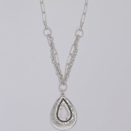 Periwinkle -  Silver teardrop necklace