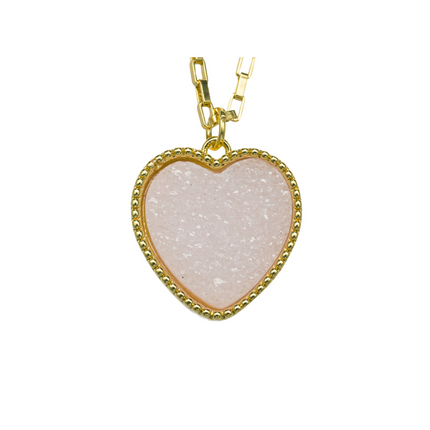 Heart Druzy Necklace