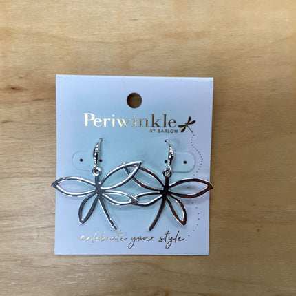 Periwinkle Silver Butterfly Earrings