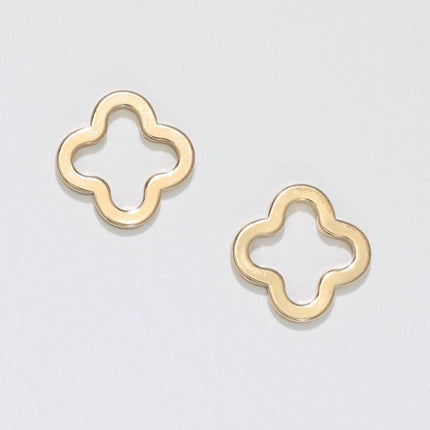 Periwinkle - gold clover earrings