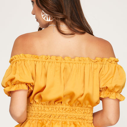 Off Shoulder Satin Top