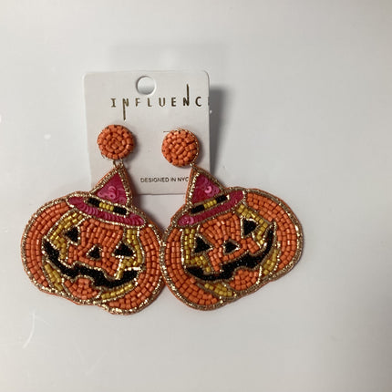 Golden Stella Jack O“ Lattern Beaded Earrings