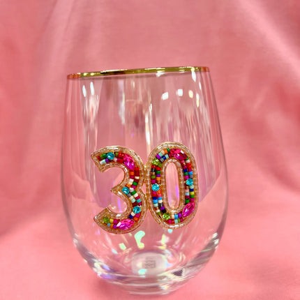 Mary Square Stemless Wine Glass - Birthday Collection