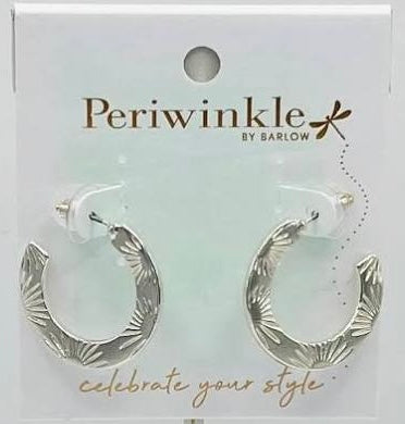 Periwinkle Earrings Springtime Silver Hoop