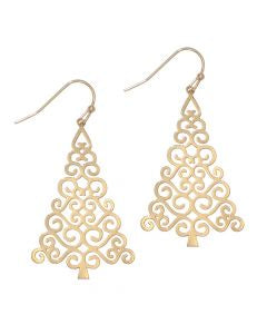 Periwinkle Filigree Christmas Tree Earrings