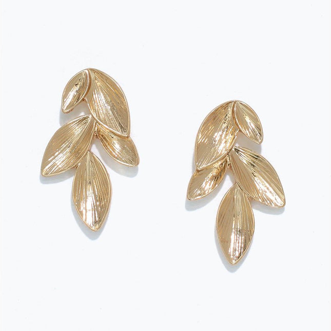 Gold Leaf Cluster Earrings