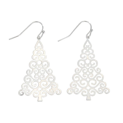 Periwinkle Filigree Christmas Tree Earrings