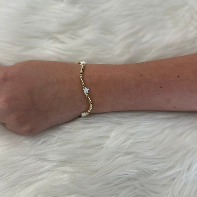 Ball Bead Stackers with Five Piece Shell Charms