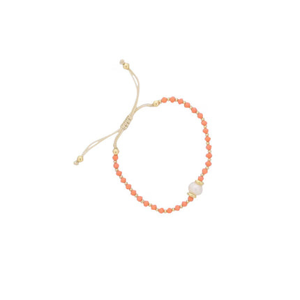 Beaded bracelet with fresh water pearl