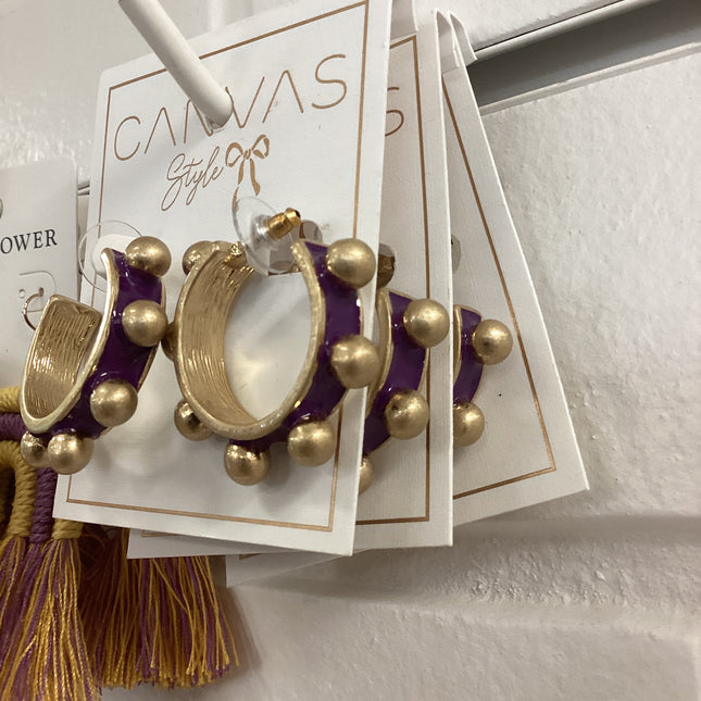 Purple Dot Hoops